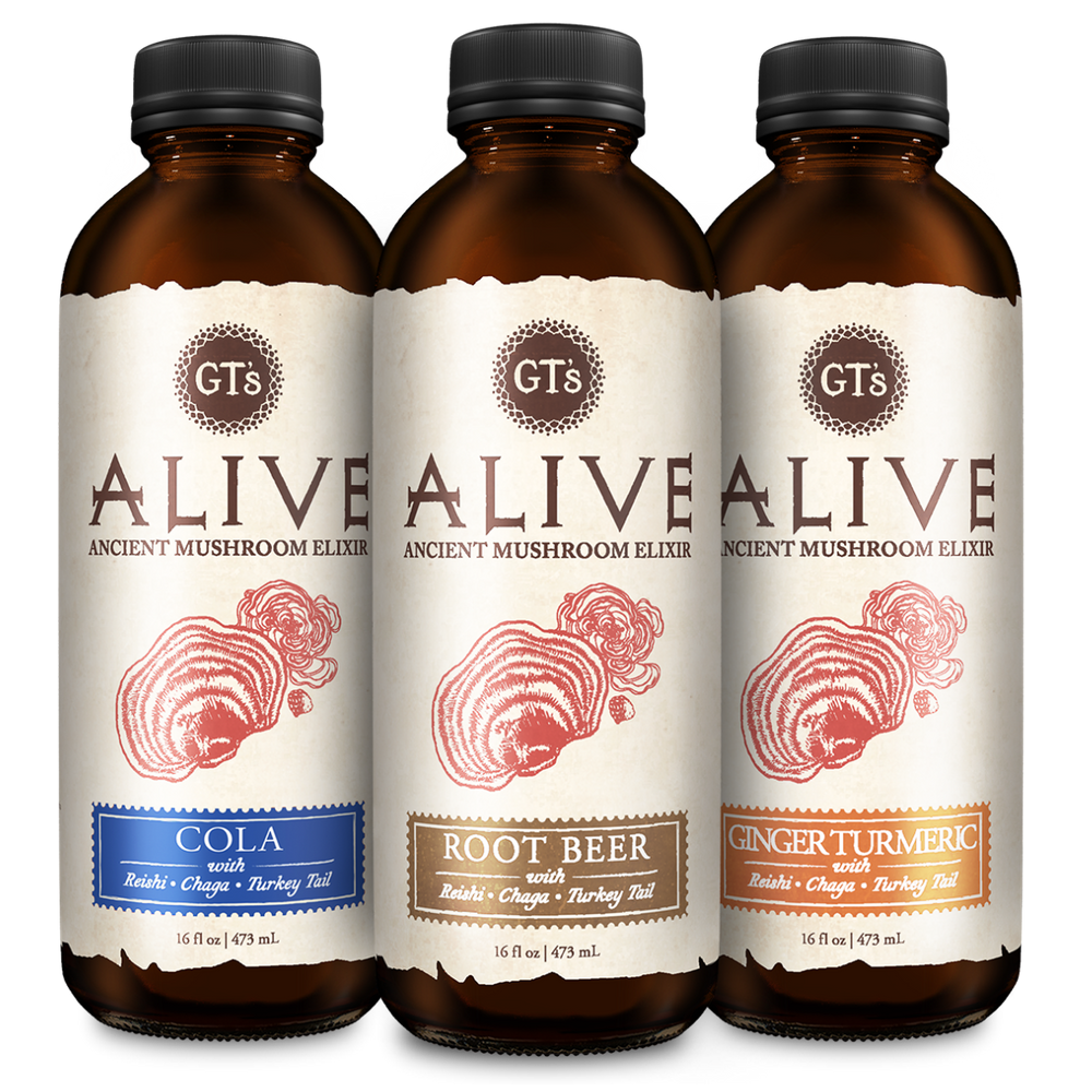 ALIVE Ancient Mushroom Elixir Bottles
