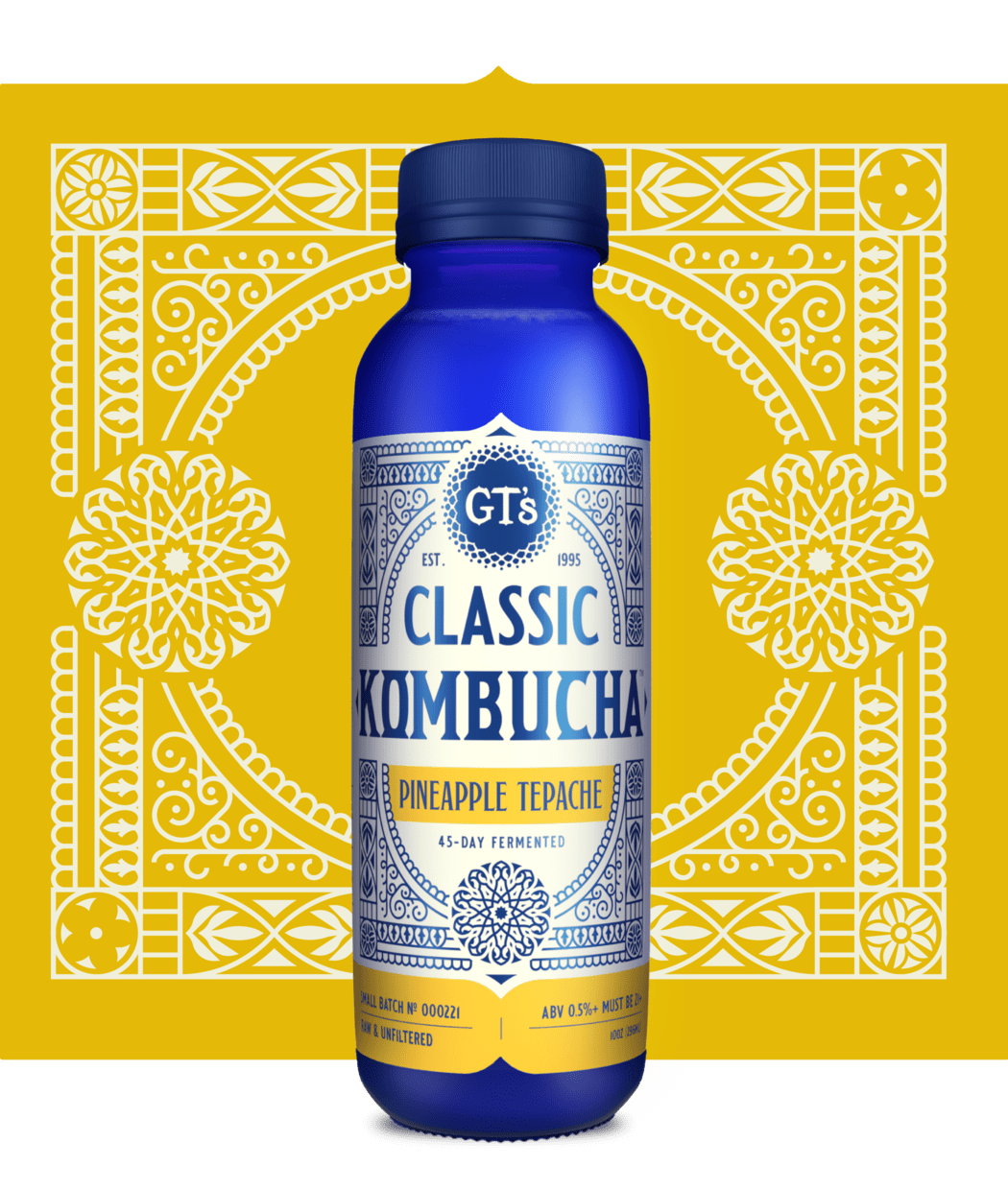 GT's CLASSIC KOMBUCHA Pineapple Tepache Bottle Render