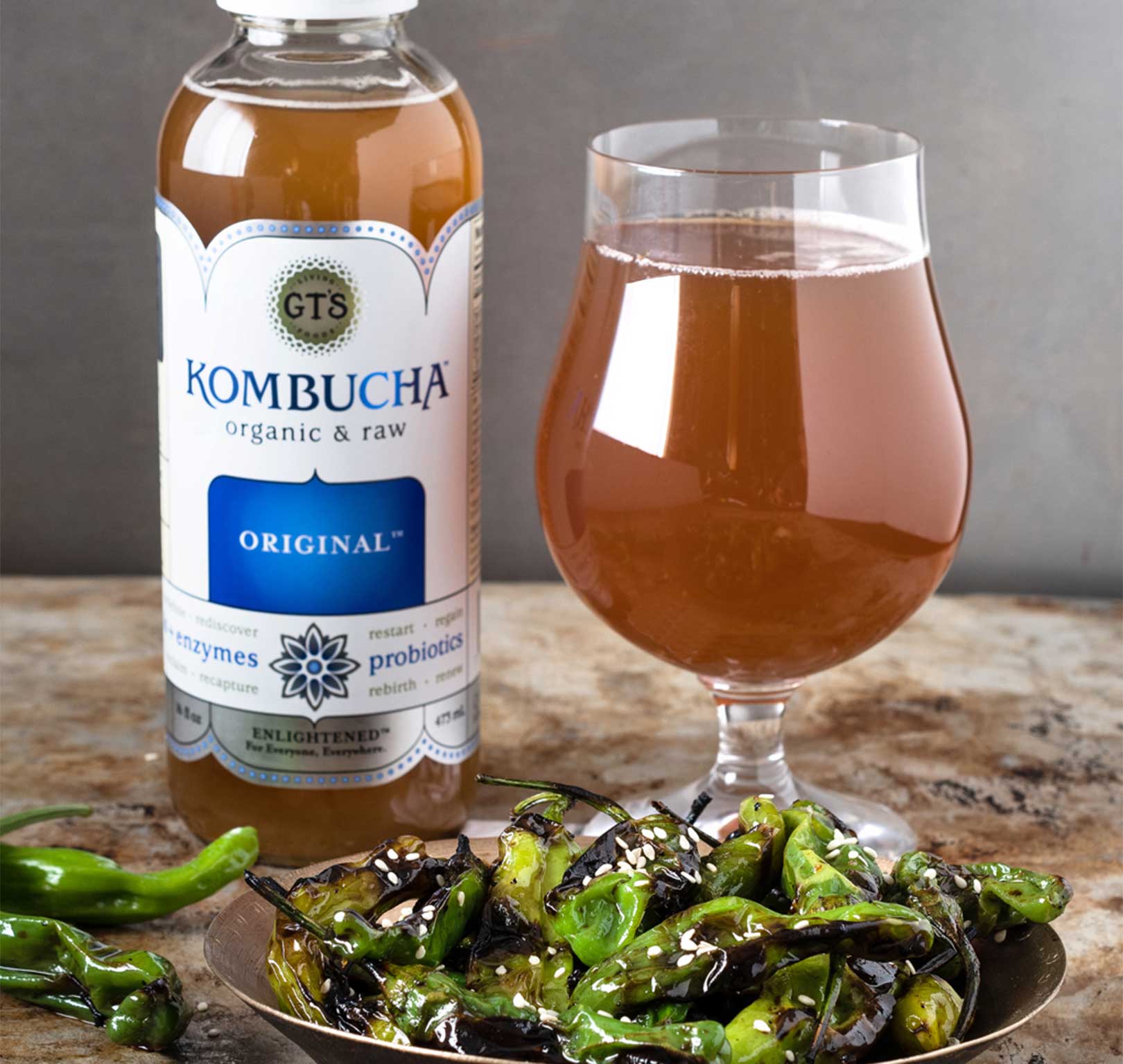 Grilled Kombucha Shishito Peppers