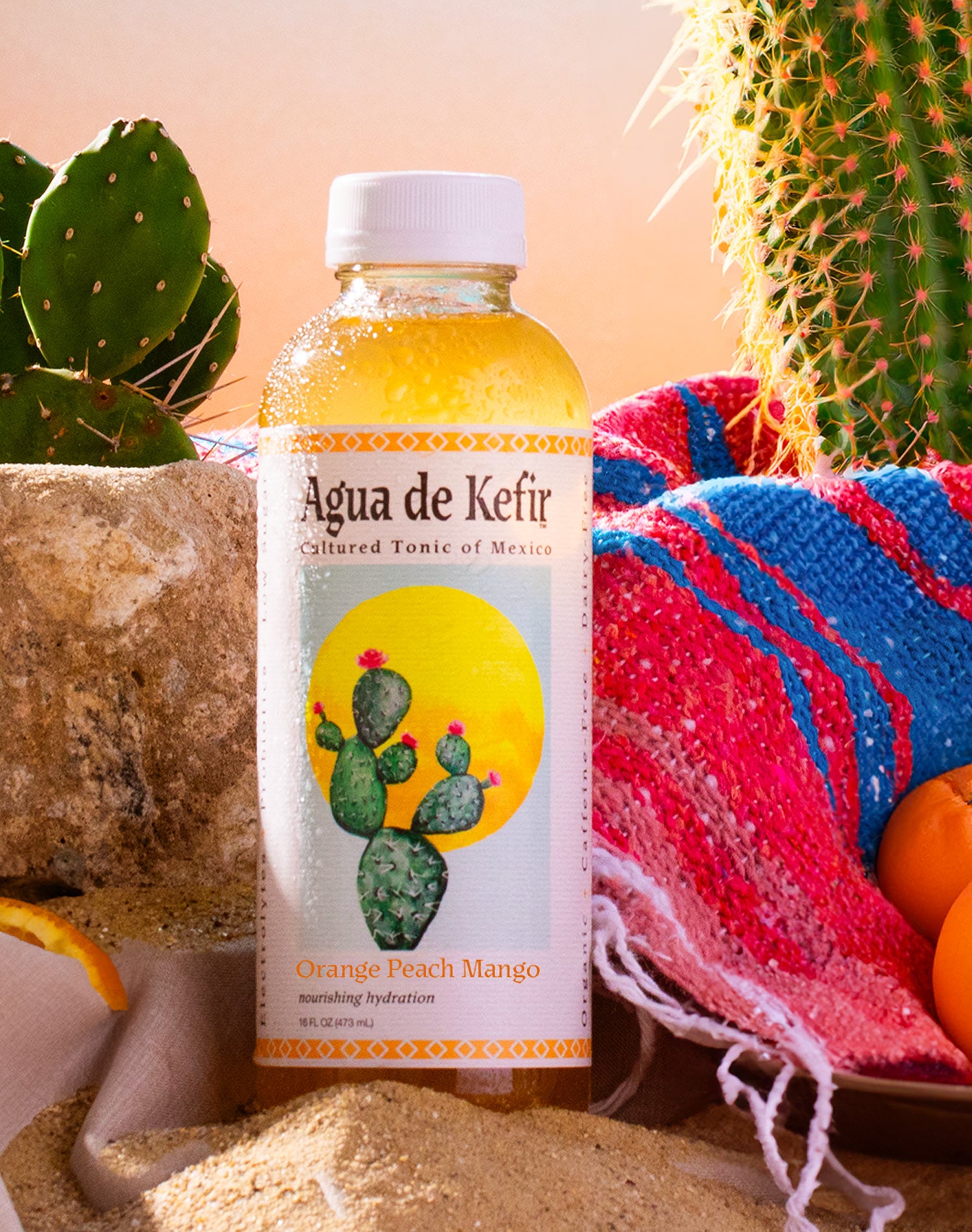 GT s Agua de Kefir Orange Peach Mango