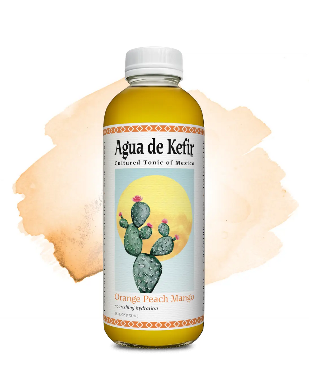 GT's Agua de Kefir, Orange Peach Mango