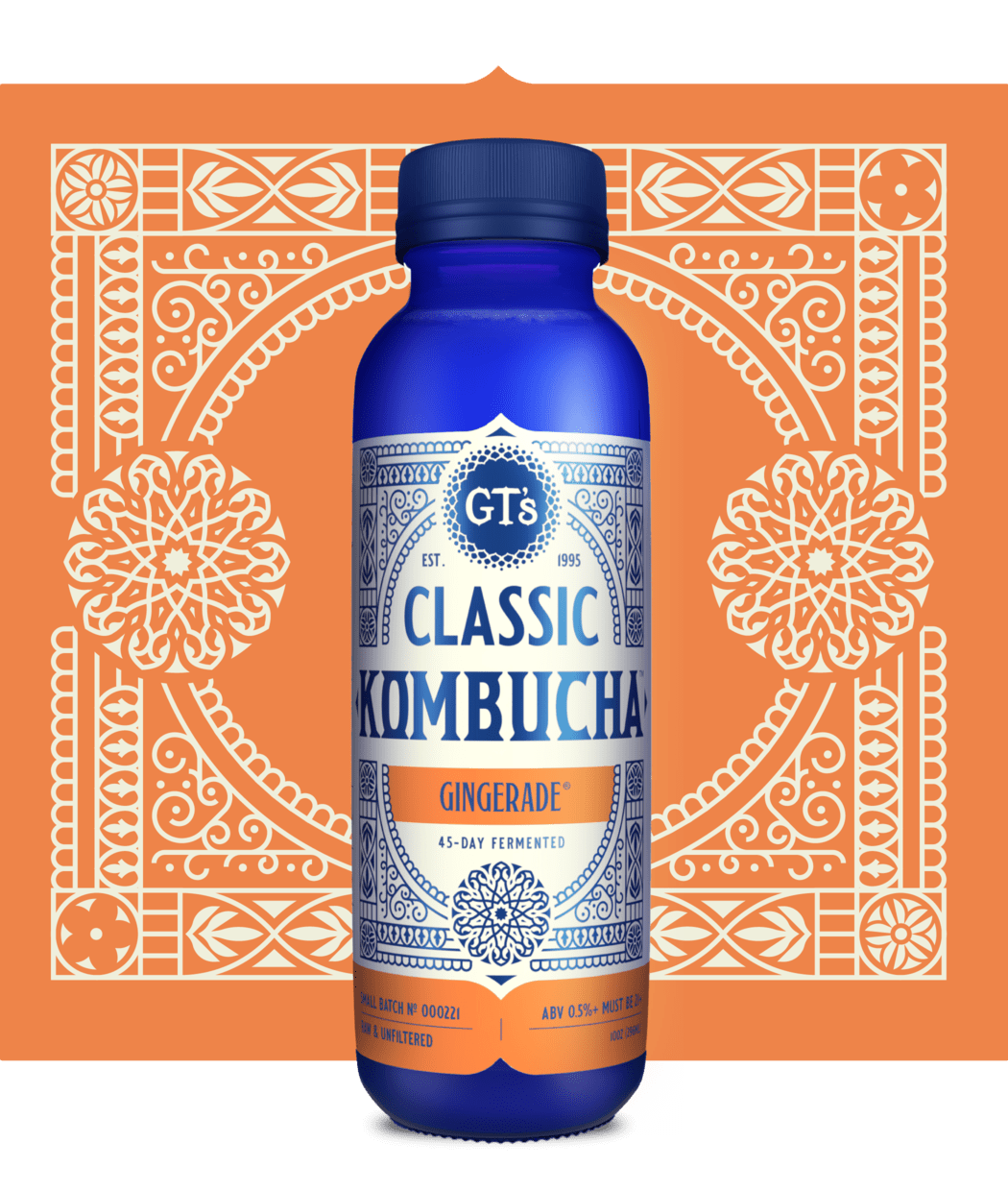 GT's CLASSIC KOMBUCHA Gingerade Bottle Render